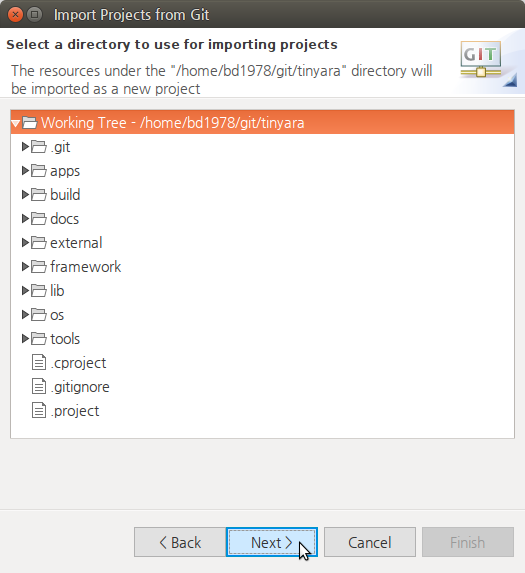 Select directory