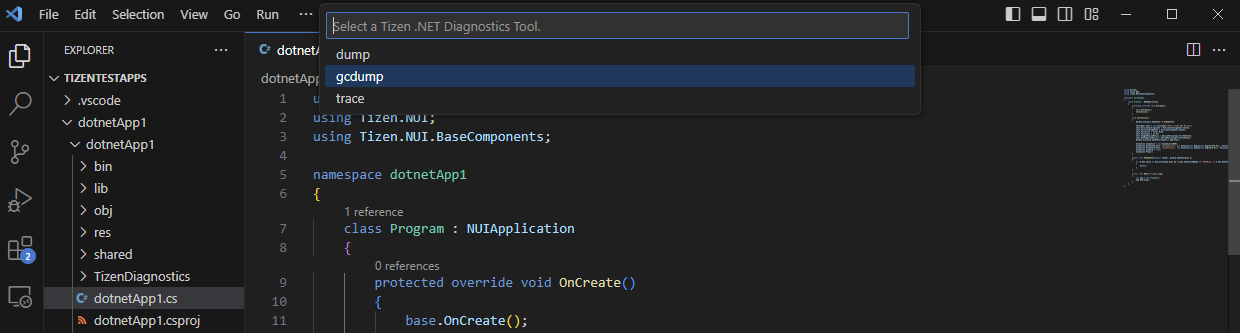 Select dotnet-gcdump