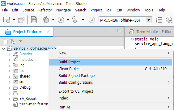 Manually building the application