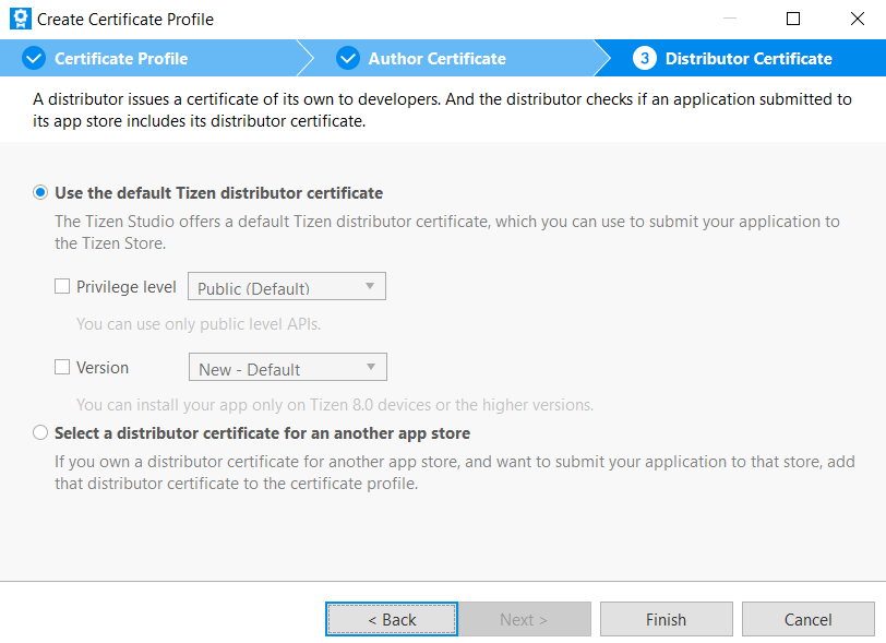 Distributor certificate