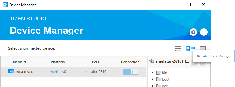 Launch the Remote Device Manager
