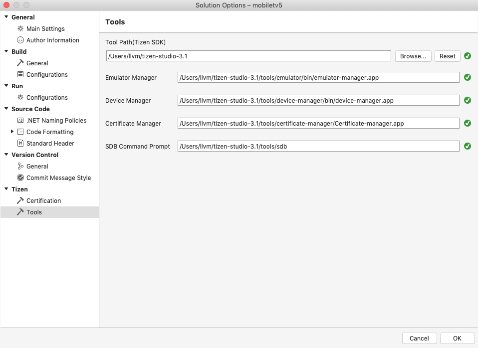 Check the SDK tool path