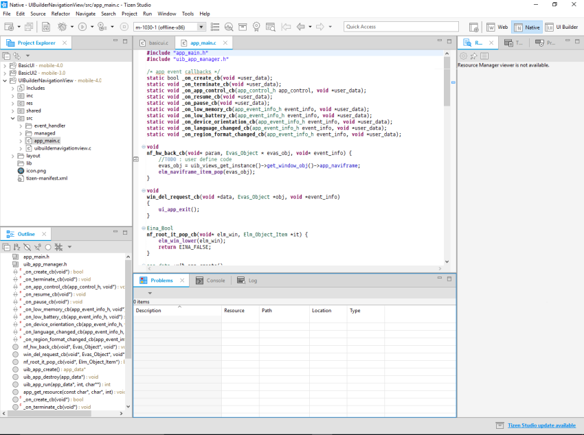 Tizen Studio development environment