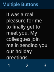 Multiple footer buttons on a rectangular device