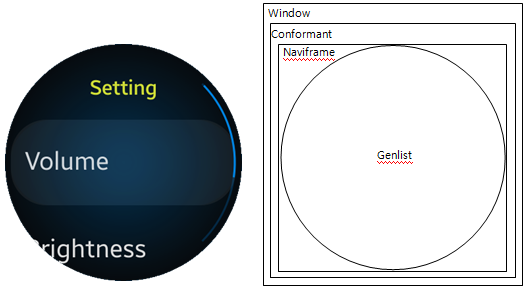 (Circle) Settings main view