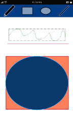 Paint screen with a drawing