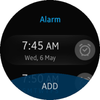 Alarm list screen