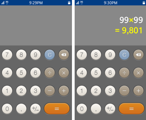 Calculator screen