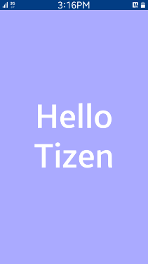 Hello Tizen screen