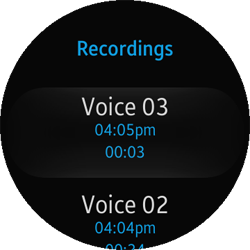 Voice Memo screen